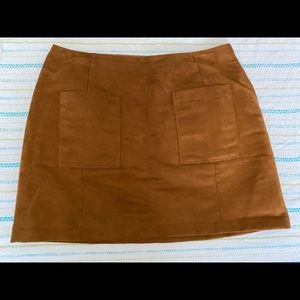 Suede mini skirt